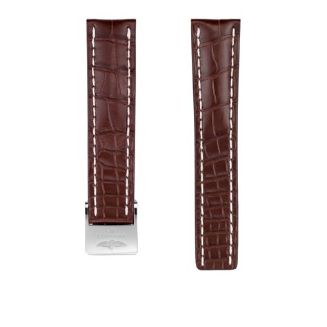 breitling 740p|Brown Alligator Leather Strap .